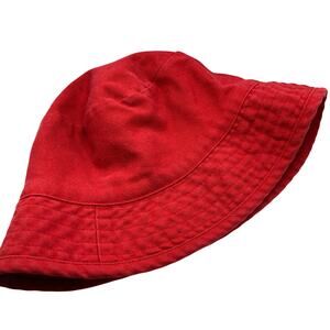 Y2K Gap Red Cotton Bucket Hat Adult M/L Streetwear Retro Outdoor Festival